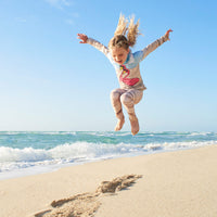 Flamingo 2Pc Rash Guard Set Girl Beach Jumping Of Happines Beach Sunpoplife