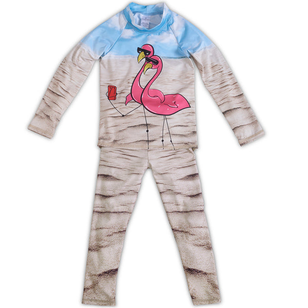 Flamingo 2Pc Rash Guard Set Girls Sunpoplife