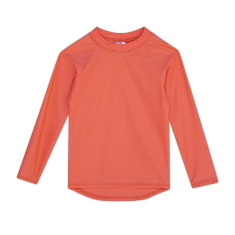 Kids Long-Sleeve Rashguard Top UPF 50+ in Papaya Color