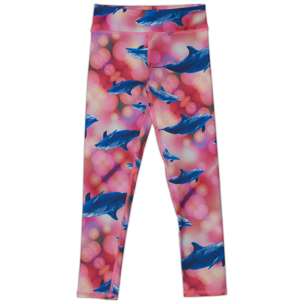 Pink Dolphin Hybrid Youth Leggings UPF 50+