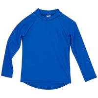 Royal Blue Kids Long Sleeve Rash Guard Top UPF 50+