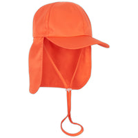 Kids Orange Legionnaire Sun Hat Upf 50 Size S Xl Boys Girls Unisex Sunpoplife Right View Sunpoplife