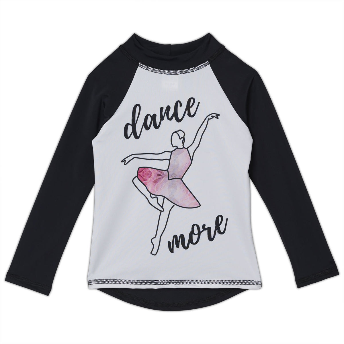 Ballerina Long Sleeve Rash Guard Top UPF 50+ for Girls