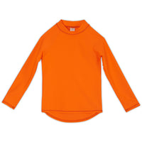 Bright Orange Kids Long Sleeve Rash Guard Top UPF 50+