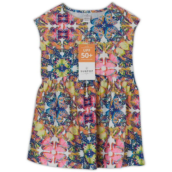  Butterflies Dress UPF 50+ Girls 2-12 - Opaline World | Sun Pop Life