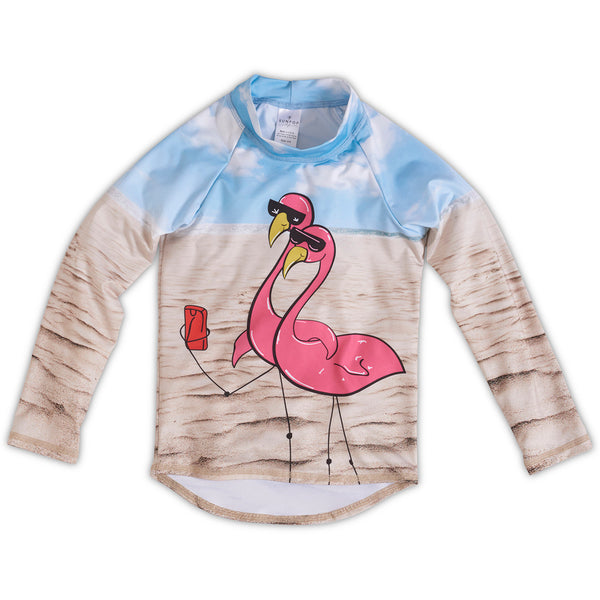 Flamingo Rash Guard Top Girls Sunpoplife