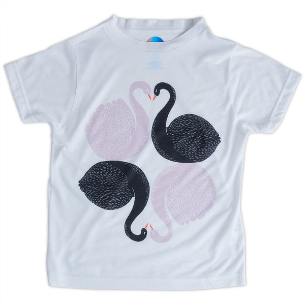 Girls Love Swans Graphic Tshirt Black White Gray Size Xs L Sunpoplife