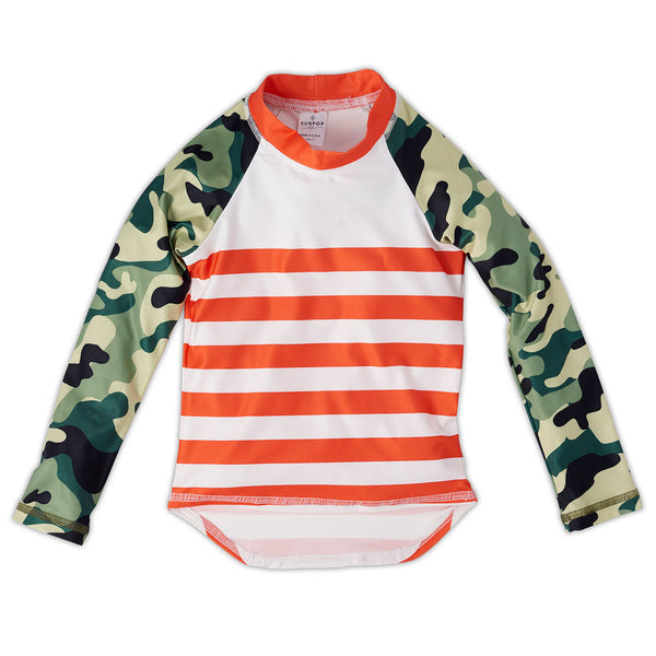 Green Camo Rash Guard Top Unisex Sunpoplife