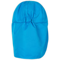 Kids Blue Legionnaire Sun Hat Upf 50 Size S Xl Unisex Boys Girls Blue Back View Sunpoplife