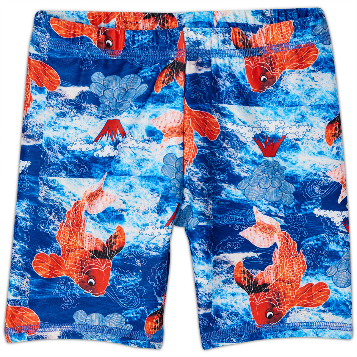 Koi Fish Sunblocker Shorts Upf50 Kids Boys Size 2 12 White Blue Orange Sunpoplife