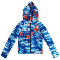 Koi Fish Zip Up Hoodie Upf50 Boys 2 12 Blue Orange Sunpoplife