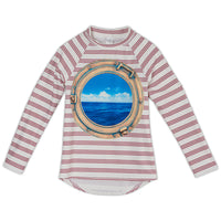 Modern Striped Long Sleeve Rash Guard Top UPF 50+ Kids 2-12 | Sun Pop Life 