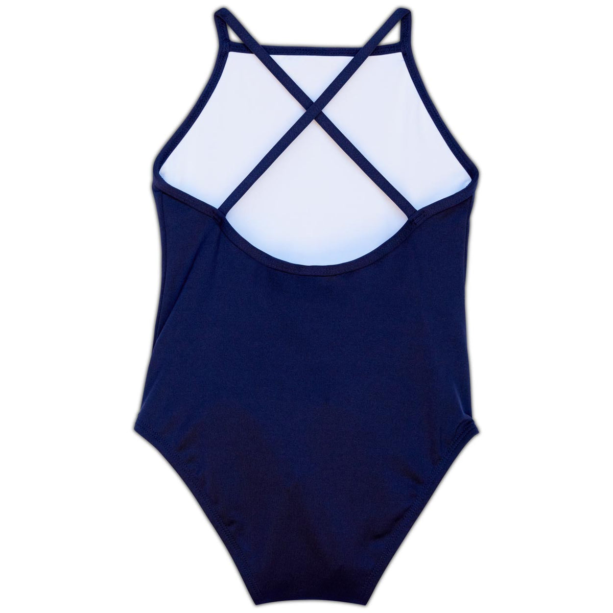 Navy Girls' Criss Cross Back Swimsuit UPF 50+ Sun Pop Life®