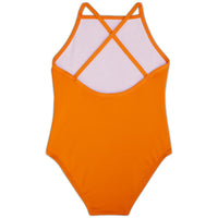 Orange Girls' Criss Cross Back Swimsuit UPF 50+Sun Pop Life®