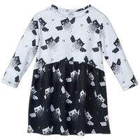 Owls Dress Girls 2 12 Black White Moisture Wicking Sunpoplife