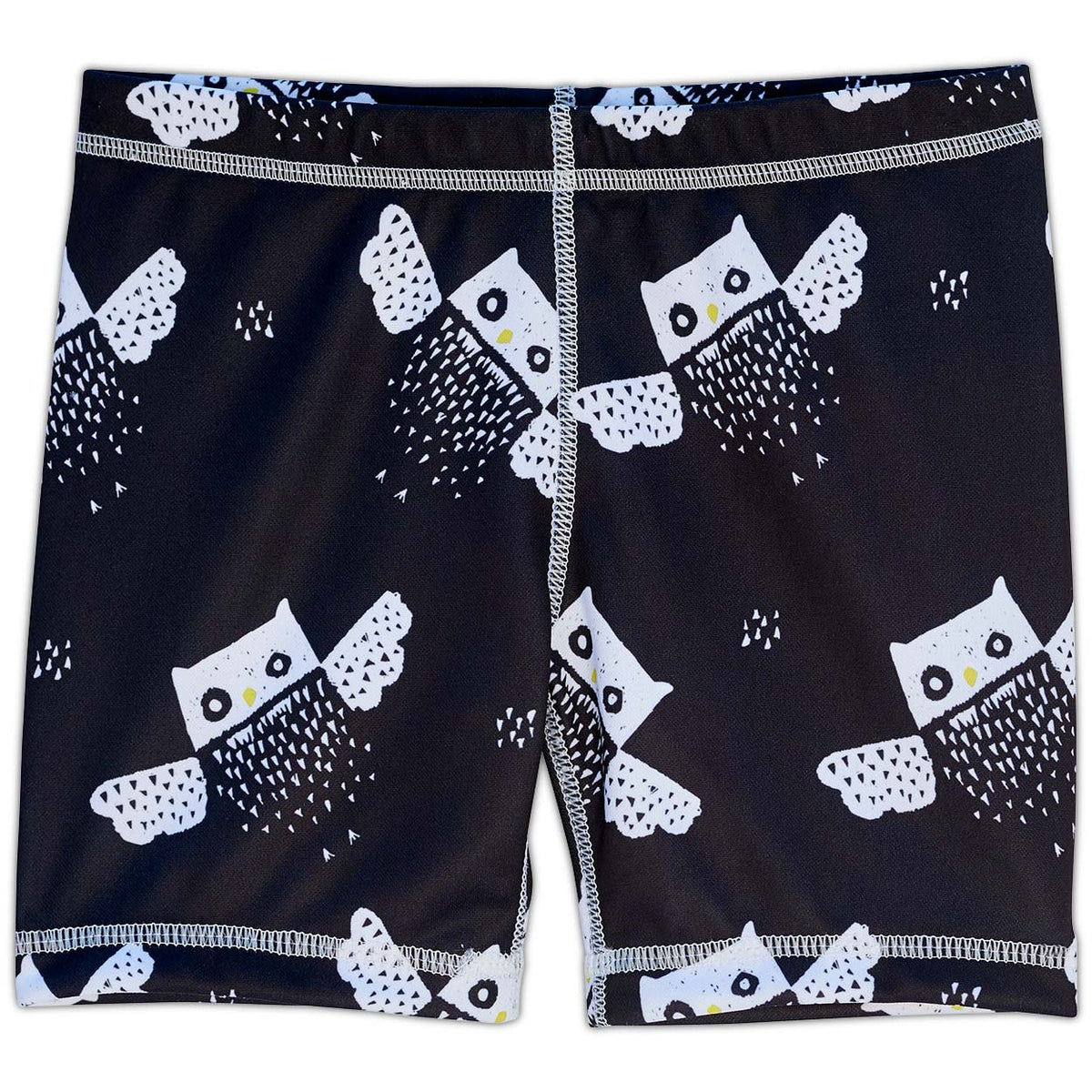 Owls Moisture Wicking Shorts Kids Boys Girls Size 2 12 Black White Unisex Sunpoplife