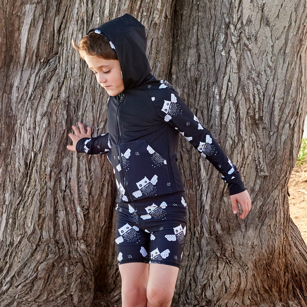 Owls Zip Up Hoodie UPF 50+ 6-8Y