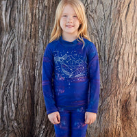 Whale Long Sleeve Rash Guard Top Upf50 Kids Boys Girls Size 2 12 Purple Unisex Cetus Constellations Cosmos Little Girl With Freckles Standing Against A Brown Tree Sunpoplife